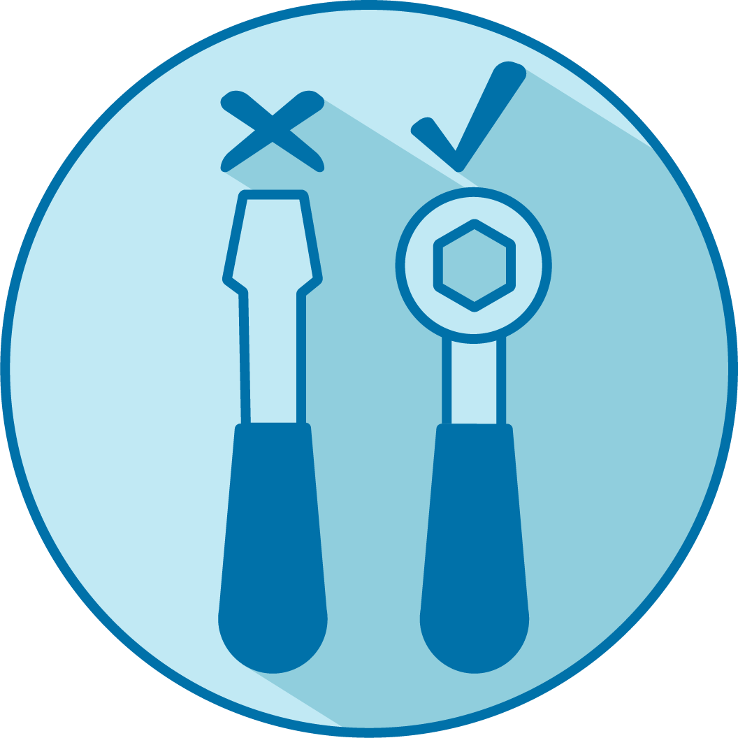 Deux outils différents sont représentés. L'un est surmonté d'une croix et l'autre d'un signe de croix.